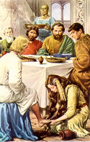 Maria lava los pies de Jesus