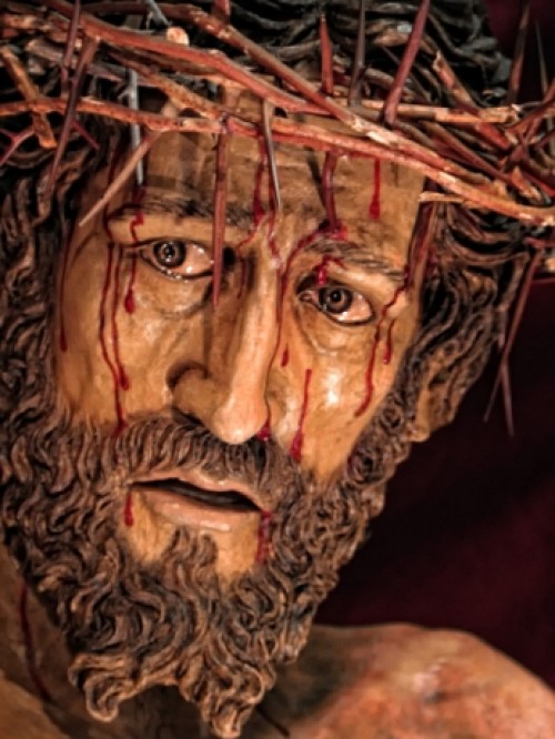 rostro de jesus en madera