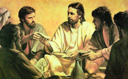 Jesus partiendo el pan