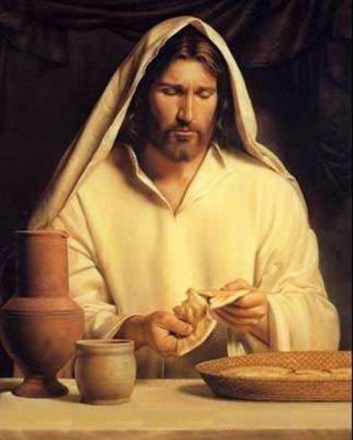 Jesus partiendo el pan