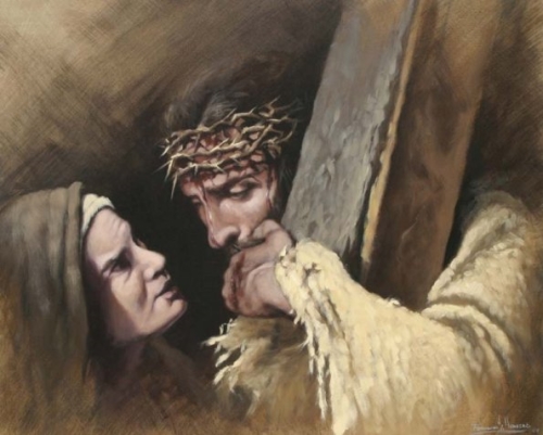 Cuarta Estacion Jesus se encuentra con su madre Maria