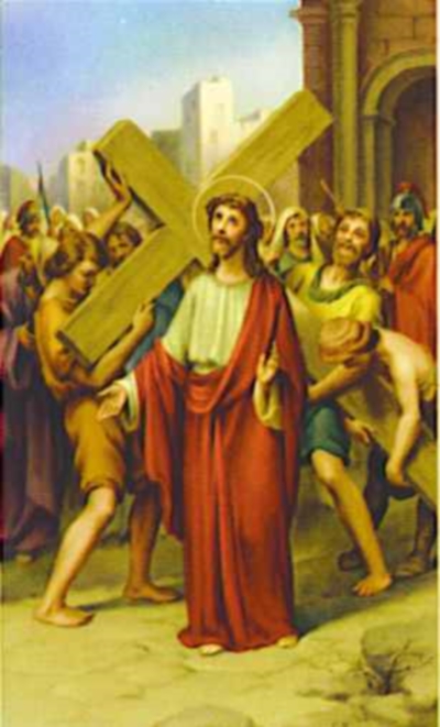 Segunda Estación Jesús carga la Cruz